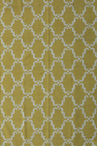 YELLOW AND IVORY MOROCCAN HAND WOVEN DHURRIE