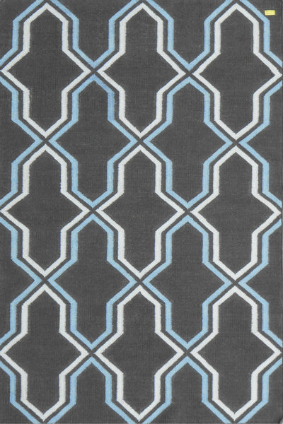 BLACK AND WHITE MOROCCAN HAND WOVEN DHURRIE