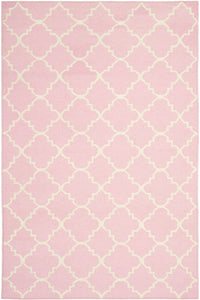 PINK AND IVORY MOROCCAN HAND WOVEN DHURRIE by Imperial Knots - Image 1