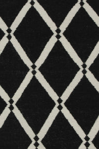 BLACK AND WHITE TRELLIS HAND WOVEN DHURRIE by Imperial Knots - Image 2
