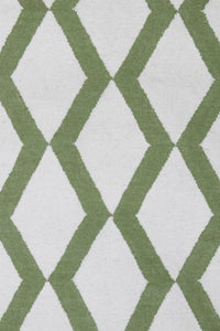 IVORY GREEN TRELLIS HAND WOVEN DHURRIE by Imperial Knots - Image 2
