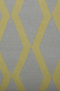 GREY YELLOW TRELLIS HAND WOVEN DHURRIE by Imperial Knots - Image 3