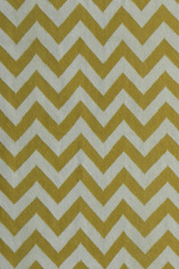 YELLOW AND IVORY CHEVRON HAND WOVEN DHURRIE by Imperial Knots - Image 2