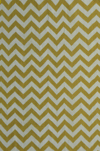 YELLOW AND IVORY CHEVRON HAND WOVEN DHURRIE by Imperial Knots - Image 1