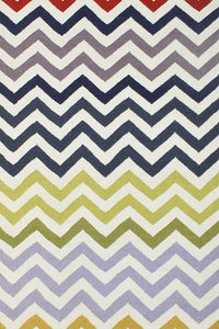MULTICOLOR CHEVRON HAND WOVEN DHURRIE by Imperial Knots - Image 1