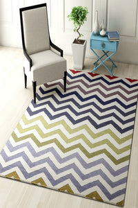 MULTICOLOR CHEVRON HAND WOVEN DHURRIE by Imperial Knots - Image 2