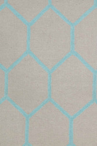 GREY BLUE HONEYCOMB HAND WOVEN DHURRIE by Imperial Knots - Image 2