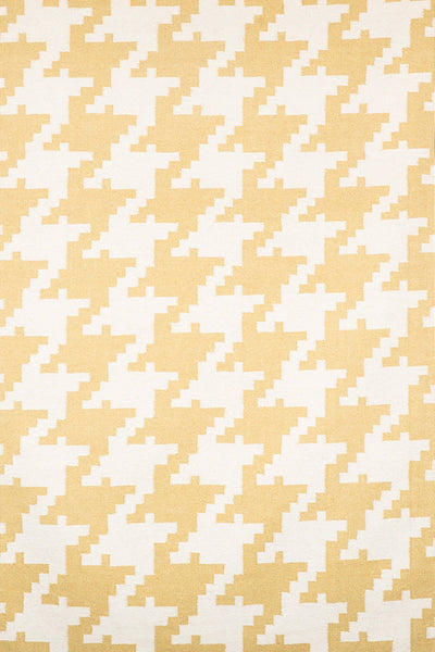 YELLOW HOUNDSTOOTH HAND WOVEN DHURRIE