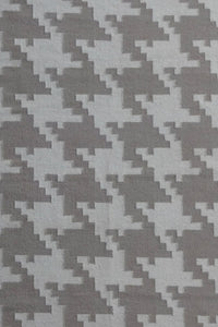 GREY AND IVORY GEOMETRIC HAND WOVEN DHURRIE by Imperial Knots - Image 2