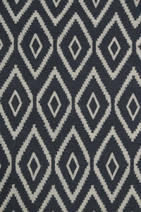 BLACK AND IVORY DIAMOND HAND WOVEN DHURRIE by Imperial Knots - Image 3