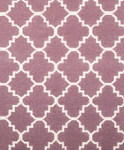 PURPLE AND IVORY MOROCCAN HAND WOVEN DHURRIE