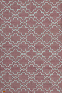 PINK AND IVORY MOROCCAN HAND WOVEN DHURRIE by Imperial Knots - Image 1
