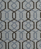 GREY AND IVORY GEOMETRIC HAND WOVEN DHURRIE