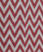 RED AND IVORY CHEVRON HAND WOVEN DHURRIE