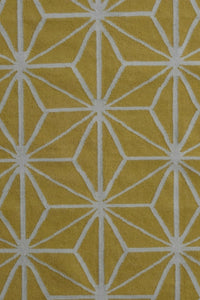YELLOW AND IVORY GEOMETRIC HAND WOVEN DHURRIE by Imperial Knots - Image 2