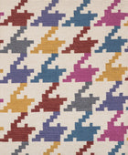 MULTICOLOR HOUNDSTOOTH HAND WOVEN DHURRIE