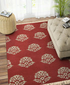 RED PAISLEY HAND WOVEN DHURRIE