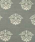 GREY IVORY PAISLEY HAND WOVEN DHURRIE