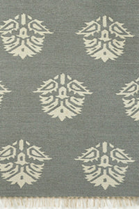 GREY IVORY PAISLEY HAND WOVEN DHURRIE by Imperial Knots - Image 3