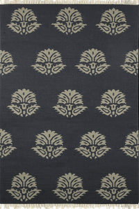 GREY IVORY PAISLEY HAND WOVEN DHURRIE by Imperial Knots - Image 1