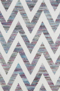 PURPLE IVORY CHEVRON HAND WOVEN DHURRIE by Imperial Knots - Image 3