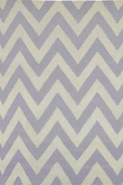PURPLE IVORY CHEVRON HAND WOVEN DHURRIE