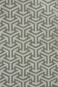 GREY AND IVORY GEOMETRIC HAND WOVEN DHURRIE by Imperial Knots - Image 1