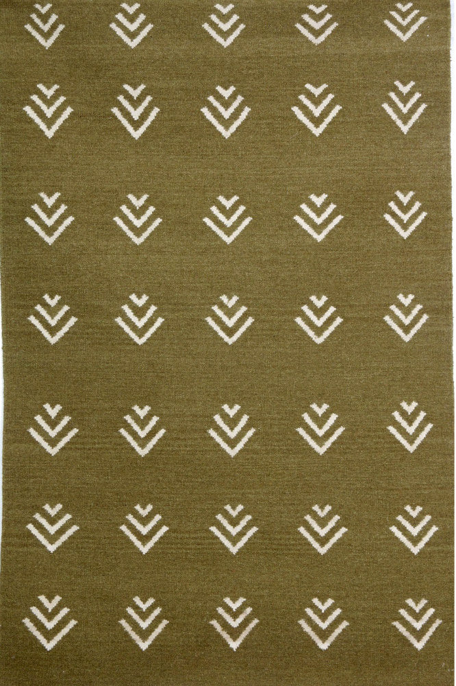 GREEN TRIBAL HAND WOVEN KILIM DHURRIE - Imperial Knots