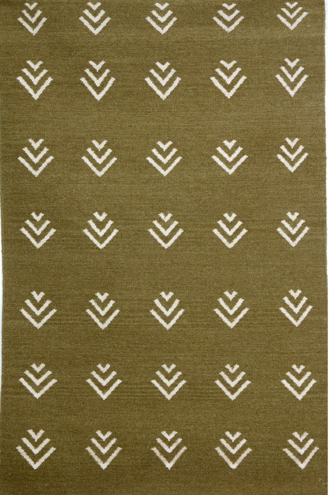 GREEN TRIBAL HAND WOVEN KILIM DHURRIE