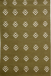 Green tribal hand woven kilim dhurrie wool hand-woven rug for living room