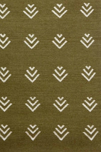 GREEN TRIBAL HAND WOVEN KILIM DHURRIE by Imperial Knots - Image 2