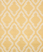 YELLOW AND IVORY MOROCCAN HAND WOVEN DHURRIE