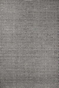 BLACK AND WHITE GEOMETRIC HAND WOVEN DHURRIE by Imperial Knots - Image 1