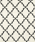 IVORY BLACK MOROCCAN HAND WOVEN DHURRIE
