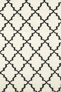 IVORY BLACK MOROCCAN HAND WOVEN DHURRIE by Imperial Knots - Image 3