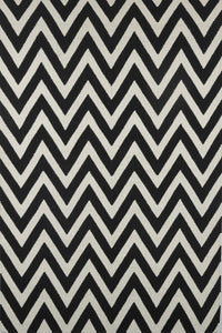 BLACK IVORY CHEVRON HAND WOVEN DHURRIE by Imperial Knots - Image 1