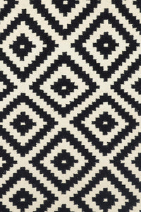 BLACK AND WHITE DIAMOND HAND WOVEN KILIM DHURRIE by Imperial Knots - Image 3