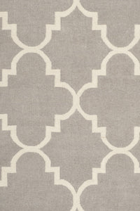 GREY AND WHITE MOROCCAN HAND WOVEN DHURRIE by Imperial Knots - Image 2