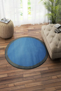 BLUE GEOMETRIC HAND WOVEN DHURRIE by Imperial Knots - Image 1