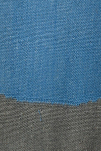 BLUE GEOMETRIC HAND WOVEN DHURRIE by Imperial Knots - Image 4