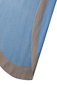 BLUE GEOMETRIC HAND WOVEN DHURRIE by Imperial Knots - Image 3