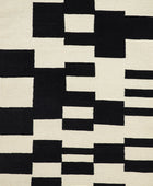 BLACK AND WHITE ABSTRACT HAND WOVEN DHURRIE