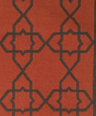 RUST BROWN TRELLIS HAND WOVEN DHURRIE - Imperial Knots