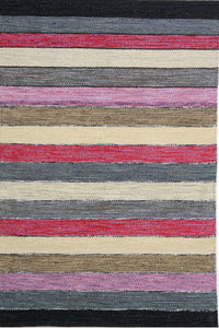 MULTICOLOR STRIPES HAND WOVEN DHURRIE by Imperial Knots - Image 1