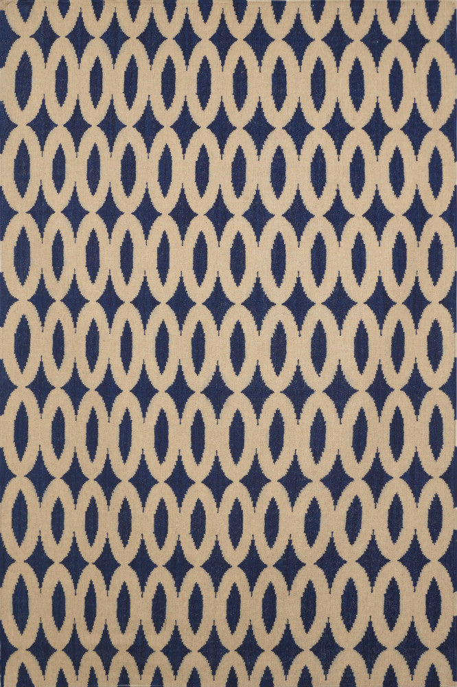 BLUE LINKS HAND WOVEN DHURRIE - Imperial Knots