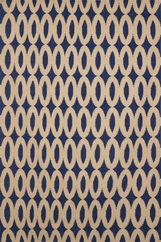BLUE LINKS HAND WOVEN DHURRIE
