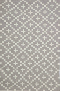 GREY IVORY PIXEL HAND WOVEN DHURRIE by Imperial Knots - Image 1
