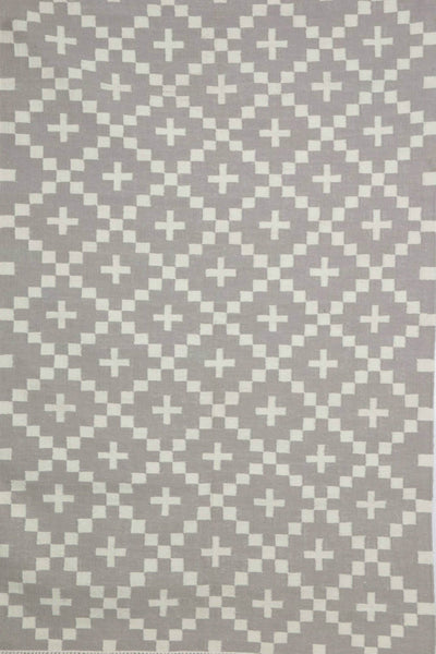 GREY IVORY PIXEL HAND WOVEN DHURRIE