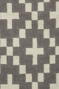 GREY IVORY PIXEL HAND WOVEN DHURRIE by Imperial Knots - Image 3