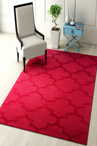 RED MOROCCAN HAND TUFTED CARPET by Imperial Knots - Image 2